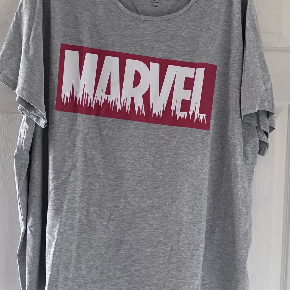 Marvel Gray and Red Short Sleeve Tee